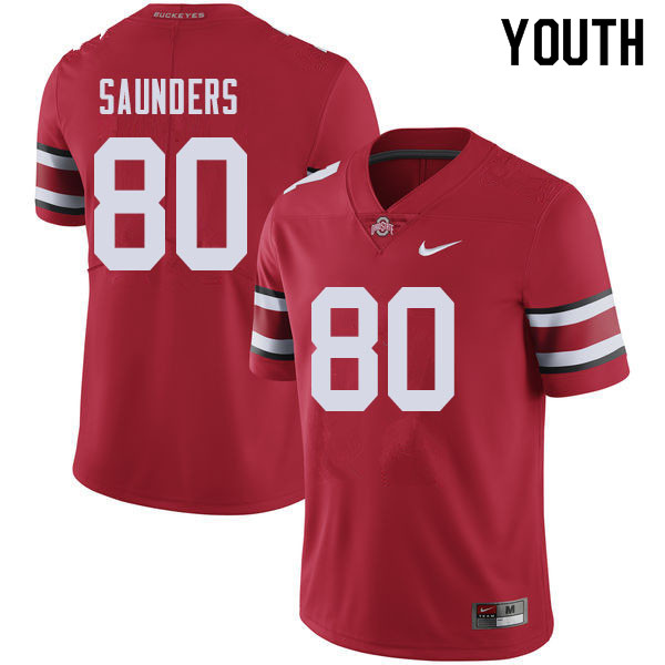 Youth #80 C.J. Saunders Ohio State Buckeyes College Football Jerseys Sale-Red